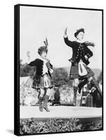 Two Scottish Children in Kilts Dancing Photograph - Scotland-Lantern Press-Framed Stretched Canvas