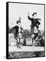 Two Scottish Children in Kilts Dancing Photograph - Scotland-Lantern Press-Framed Stretched Canvas