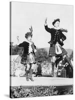 Two Scottish Children in Kilts Dancing Photograph - Scotland-Lantern Press-Stretched Canvas