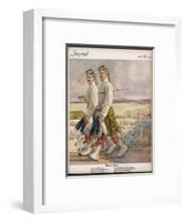 Two Scottish Soldiers in Walking-Out Dress at Oban-Raimund Germela-Framed Art Print