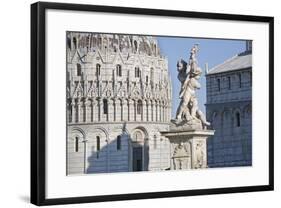 Two Sculptures of Angels Between Duomo Santa Maria Assunta and Battistero (Baptistery)-Markus Lange-Framed Photographic Print