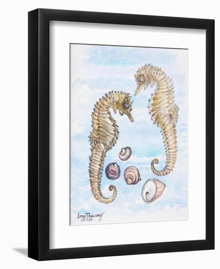 Two Sea Horses, with Shells, 2000-Joan Thewsey-Framed Premium Giclee Print