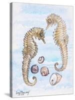 Two Sea Horses, with Shells, 2000-Joan Thewsey-Stretched Canvas