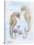 Two Sea Horses, with Shells, 2000-Joan Thewsey-Stretched Canvas