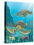 Two Sea Turtles Swimming Underwater-Milovelen-Stretched Canvas