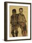 Two Seated Boys; Zwei Sitzende Knaben, 1910-Egon Schiele-Framed Giclee Print