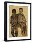 Two Seated Boys; Zwei Sitzende Knaben, 1910-Egon Schiele-Framed Giclee Print