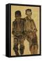 Two Seated Boys; Zwei Sitzende Knaben, 1910-Egon Schiele-Framed Stretched Canvas