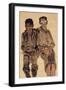 Two Seated Boys-Egon Schiele-Framed Giclee Print