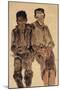 Two Seated Boys-Egon Schiele-Mounted Giclee Print