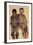 Two Seated Boys-Egon Schiele-Framed Giclee Print