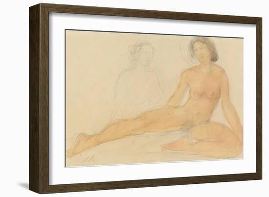 Two Seated Nudes-Auguste Rodin-Framed Giclee Print