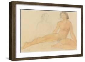 Two Seated Nudes-Auguste Rodin-Framed Giclee Print