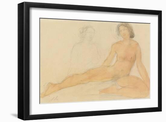 Two Seated Nudes-Auguste Rodin-Framed Giclee Print