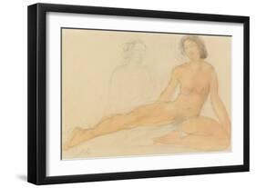 Two Seated Nudes-Auguste Rodin-Framed Giclee Print