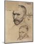 Two Self-Portraits and Several Details-Vincent van Gogh-Mounted Art Print