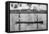 Two Seminole Indians Pole a Canoe on the Miami River, C.1895-null-Framed Stretched Canvas