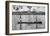 Two Seminole Indians Pole a Canoe on the Miami River, C.1895-null-Framed Photographic Print