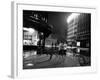 Two Serbian Women Walking Along a Street at Night, Belgrade-null-Framed Photographic Print