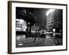 Two Serbian Women Walking Along a Street at Night, Belgrade-null-Framed Photographic Print