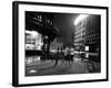 Two Serbian Women Walking Along a Street at Night, Belgrade-null-Framed Photographic Print