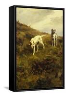 Two Setters Pointing at Quail-Percival L. Rosseau-Framed Stretched Canvas