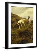 Two Setters Pointing at Quail-Percival L. Rosseau-Framed Giclee Print