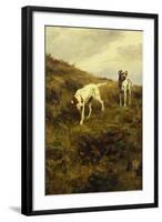 Two Setters Pointing at Quail-Percival L. Rosseau-Framed Giclee Print
