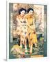 Two Shanghai Ladies with Flowers-null-Framed Premium Giclee Print