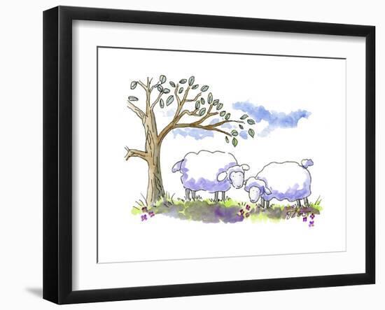 Two Sheep-Jennifer Zsolt-Framed Giclee Print