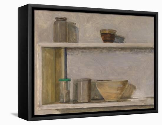 Two Shelves and Bowls-William Packer-Framed Stretched Canvas