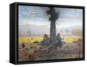 Two Shepherds on the Fields of Mongini, 1901-Giuseppe Pelizza da volpedo-Framed Stretched Canvas