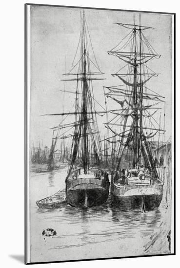Two Ships, 19th Century-James Abbott McNeill Whistler-Mounted Giclee Print
