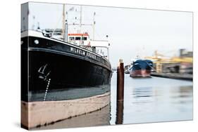 Two Ships in an Industrial Harbour on a Sunny Day-Torsten Richter-Stretched Canvas