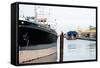 Two Ships in an Industrial Harbour on a Sunny Day-Torsten Richter-Framed Stretched Canvas