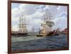 Two Ships Leaving London through Tower Bridge-James Brereton-Framed Giclee Print