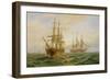 Two Ships Passing at Sunset-Claude T. Stanfield Moore-Framed Giclee Print