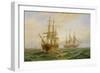 Two Ships Passing at Sunset-Claude T. Stanfield Moore-Framed Giclee Print