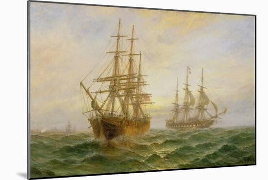 Two Ships Passing at Sunset-Claude T. Stanfield Moore-Mounted Giclee Print