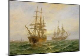 Two Ships Passing at Sunset-Claude T. Stanfield Moore-Mounted Giclee Print