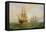 Two Ships Passing at Sunset-Claude T. Stanfield Moore-Framed Stretched Canvas