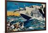 Two Short Sunderlands Rescuing Crew, 1940-null-Framed Giclee Print