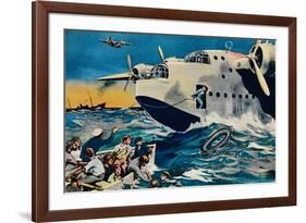 Two Short Sunderlands Rescuing Crew, 1940-null-Framed Giclee Print