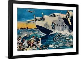 Two Short Sunderlands Rescuing Crew, 1940-null-Framed Giclee Print