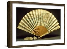 Two-Sided Fan with Wooden Slats-null-Framed Giclee Print