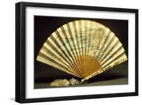 Two-Sided Fan with Wooden Slats-null-Framed Giclee Print