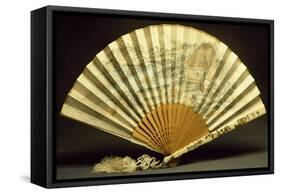 Two-Sided Fan with Wooden Slats-null-Framed Stretched Canvas