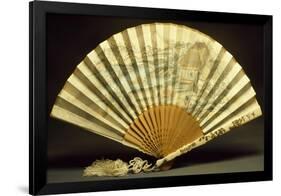 Two-Sided Fan with Wooden Slats-null-Framed Giclee Print