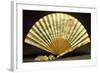 Two-Sided Fan with Wooden Slats-null-Framed Giclee Print