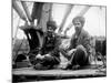 Two Sikh Men Sitting on a Dock, Circa 1913-Asahel Curtis-Mounted Giclee Print